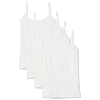Image of Amazon Essentials Women&#039;s Slim Fit Camisole, Pack of 4, White, XS
