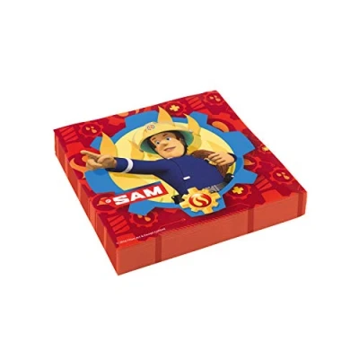 Image of Amscan 9902177 Fireman Sam Party Luncheon Napkins 20 Pack, Red