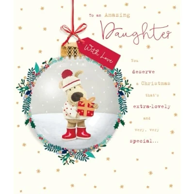 Image of Boofle to an Amazing Daughter Beautiful Bauble Christmas Greeting Card 771147