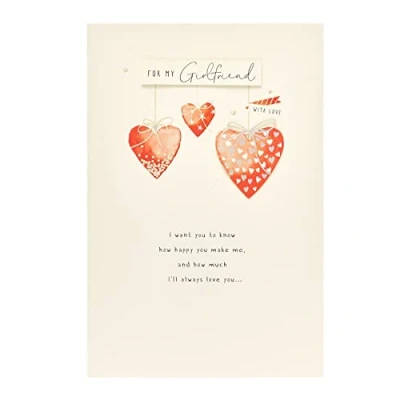 Image of UK Greetings Birthday Card for Girlfriend Romantic Design