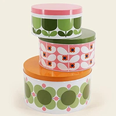 Image of Orla Kiely Nesting Cake Tins, Bubblegum &amp; Basil, Set of 3