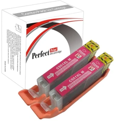 Image of PerfectPrint Compatible Ink cartridge Replacement for Canon Pixma iP7200 iP7250 iP8750 iX6850 MG5450 MG5550 MG5650 MG6350 MG6450 MG6600 MG6650 MG7150 MG7550 MX725 MX925 CLI 551 XL (Magenta, 2 Pack)