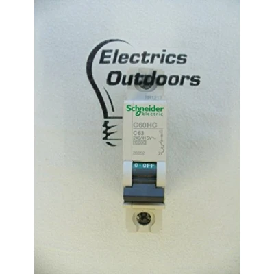 Image of SCHNEIDER ELECTRIC 63 AMP TYPE C 10 KA MCB CIRCUIT BREAKER C60HC 25652
