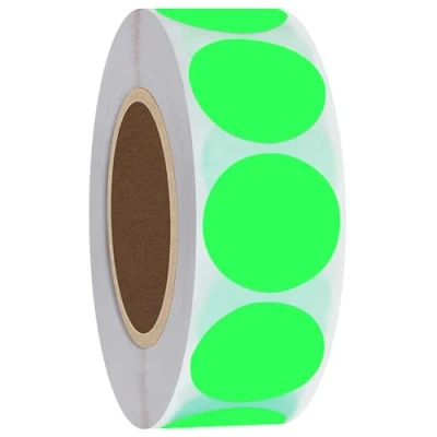 Image of Hylabelest Fluorescent Green Round Stickers 1 Inch Color Coding Dots Labels Total 1000 Per Roll (Fluorescent Green, 1&quot;)