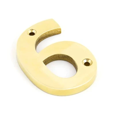 Image of From the Anvil 83716 Numeral 6 Polished Brass