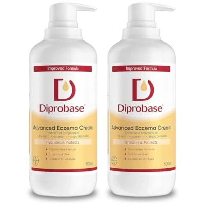 Image of Diprobase Advanced New Formula for Eczema Prone Skin Red, Inflamed or Damaged Cream, 500 g (Pack of 2)