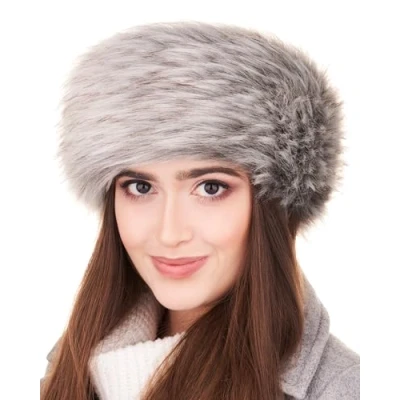 Image of Futrzane Classic Headband Faux Fur Headbands for Women Furry Band Winter Size XS (Ash Classic)
