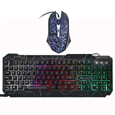 Image of Annadue Wired Keyboard and Mouse Combo, USB 104 Keys Backlit Gaming RGB Rainbow Set, for Laptop PC Computer Gamer(D620)