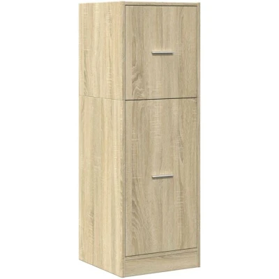 Image of vidaXL Apothecary Cabinet Drawer Storage Organizer with Metal Runners Handles Engineered Wood Sonoma Oak 3 Drawers 40 x 41 118 cm Versatile for Kitchen, Living Room, Office