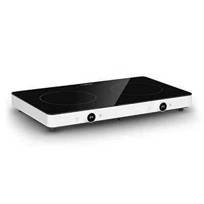 Image of Klarstein FutureChef Double Induction Hob Power: 3000 Watts, 2 Zones, Control Dial, LED Display, 10 Power Levels, Timer Function, Portable, Hob, Material: Glass Ceramic, Colour: Black