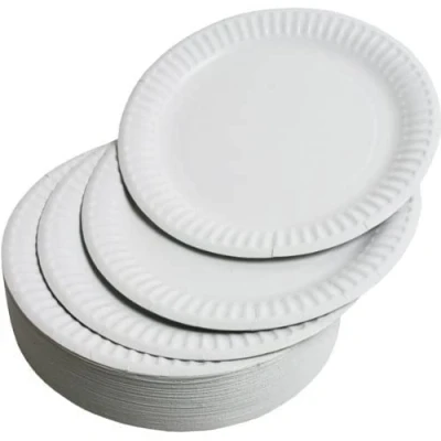 Image of 9 Paper Plates Pack of 500 Round White Medium Size Perfect for Parties and Events