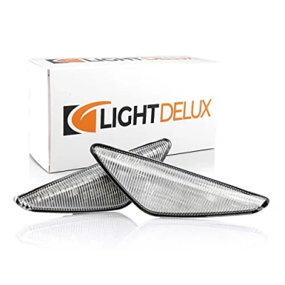 Image of LIGHTDELUX Replacement for 2 x LED side indicators, mudguard indicator, left right without error message, compatible with BMW 3 Series E46 Coupe Cabrio V 17010327