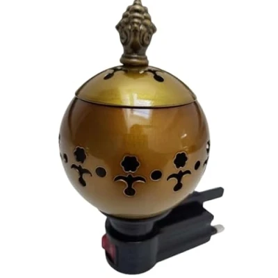 Image of Electric Metal Incense Burner Bakhoor Suitable for Arabian Oud Wood Chips Bukhur Oudh Powder UK Plug (D0 Bronze)