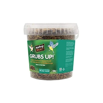 Image of Extra Select Grubs Up Black Soldier Fly Larvae For Wild Birds and Hedgehogs 1ltr