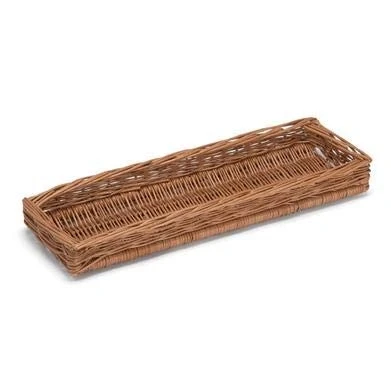 Image of Prestige Wicker Long Shallow Display Basket, Brown, One Size
