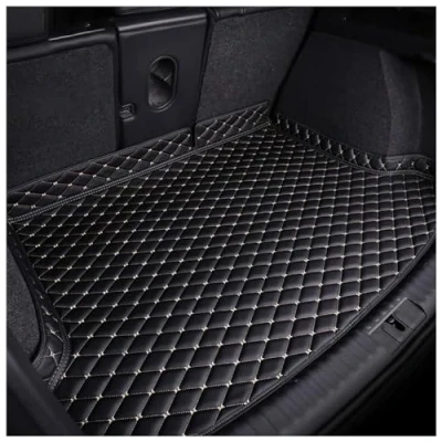 Image of LIKBA Car Leather Boot Mats for NISSAN Juke 2014 2024,Waterproof Anti Scratch Slip Protector Pad Cargo Tray Liners Trunk Carpets Interior Accessories,A Black Beige