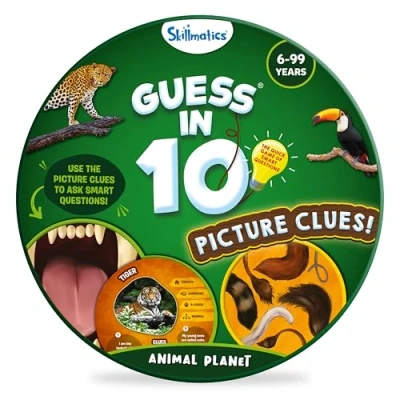 Image of Skillmatics Card Game Guess in 10 Picture Clues Animal Planet, Stocking Stuffers, Perfect for Kids and Families Who Love, Educational Games, Board Gifts Ages 6, 7, 8, 9 Up