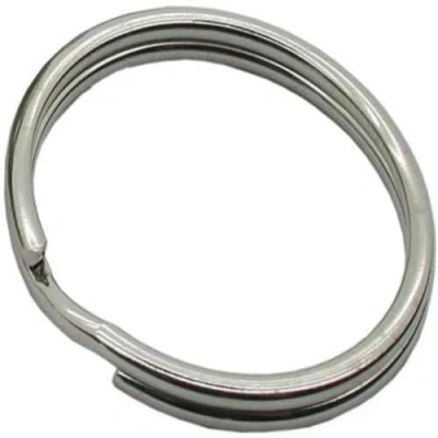 Image of Merriway BH01820 (20 Pcs) Keyring Sprung Steel Split Ring, Nickel Plated 32mm (1.1/4 inch) Pack of 20 Pieces