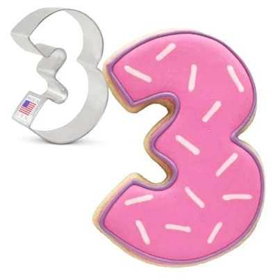 Image of Number Three #3 Cookie Cutter 8.3 cm, Made in USA by Ann Clark