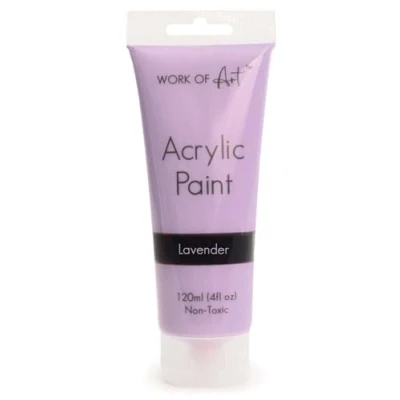 Image of Quickdraw 120ml Pastel Acrylic Paint Tubes Assorted Colours Water Based Non Toxic Paints for Artists (Lavender Purple)