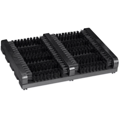 Image of Relaxdays Shoe Scraper, Non Slip Base, Sturdy Plastic Bristles, Hallway Dirt Trapper, Wood, HWD: 5.5 x 36 26 cm, Black