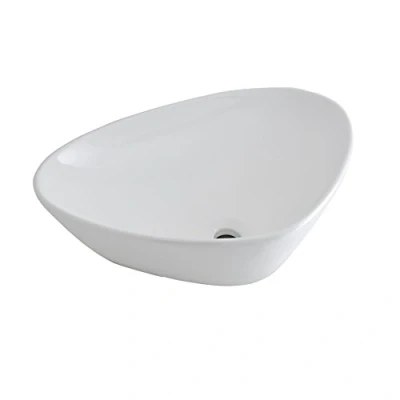 Image of Milano Select Modern White Ceramic Countertop Bathroom Basin Sink 590mm x 390mm