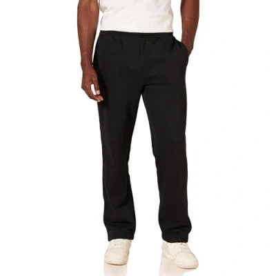 Image of Amazon Essentials Men&#039;s Fleece Open Bottom Joggers (Available in Big &amp; Tall), Black, M