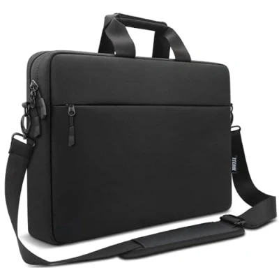 Image of TECOOL 15.6 Inch Laptop Bag with Shoulder Strap, Waterproof Briefcase Shockproof Messenger for 15 15.6&#039;&#039; Acer ASUS Lenovo Thinkpad Ideapad Dell HP Notebook Chromebook, MacBook Pro16, Black