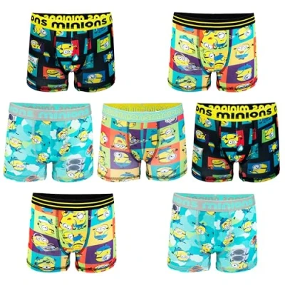 Image of Despicable Me Boys&#039; Minions Amazon Exclusive 7 Pack Athletic Boxer Briefs in Sizes 2/3t, 4t, 4, 6 and 8 (Pack of 7)