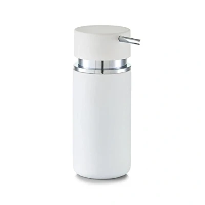Image of Zeller Soap Dispenser Rubber of Ceramic in White, 6.6 x 16 cm