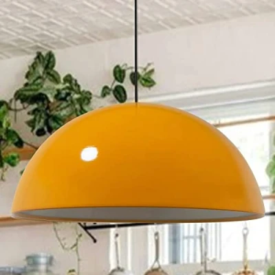 Image of bamyum Pendant Light Dining Table Ø50 cm Orange Decorative Living Room Lamp E27 Metal Kitchen Hanging Bedroom Lamps