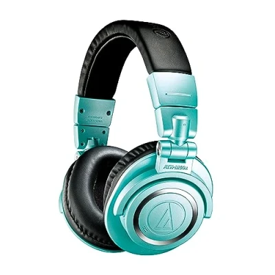 Image of Audio Technica ATH M50xBT2 Wireless Over Ear Headphones Limited edition Ice Blue
