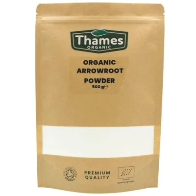 Image of Organic Arrowroot Powder 500g Flour, Starch Non GMO Thickening Agent No Additives or Preservatives Vegan, Certified Perfect for Baking and Cooking Thames
