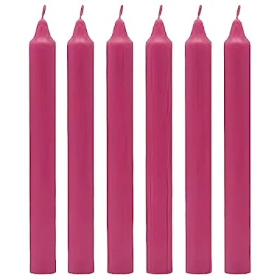 Image of Venuscello® 25 x Pink Tapered Dinner Candles 190mm Non Drip Unscented Long Burning Smokeless Pure Paraffin Wax for Wedding Parties
