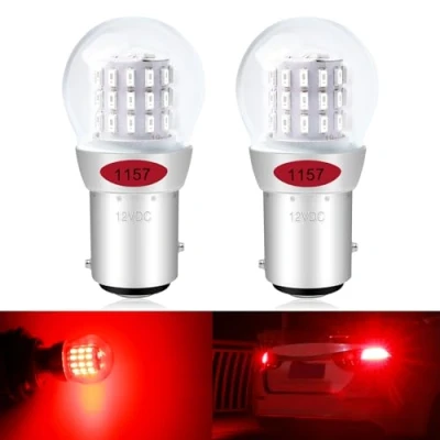 Image of Defvnsy P21/5W 1157 BAY15D LED Bulb Super Bright Red 2057 2357 7528 Brake Light Bulbs 3014 39SMD 12V DC 3W Replacement For Rear Stop Tail (Pack of 2)
