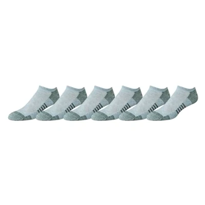 Image of Amazon Essentials Men&#039;s Performance Cotton Cushioned Breathable Athletic No Show Sports Socks, 6 Pairs, Grey, 11 13