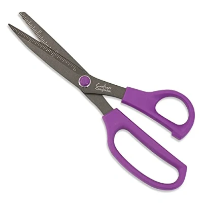Image of Sharp Craft Scissors for Adults Japanese Precision Stainless Steel Blades Non Stick Teflon Coated Ergonomic Design Perfect Paper, Card, Felt and Fabric by Crafters Companion (9 Inch)