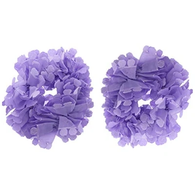 Image of Zac&#039;s Alter Ego Set of 2 Soft Chiffon Ruffle Hair Scrunchies with Flower Ends