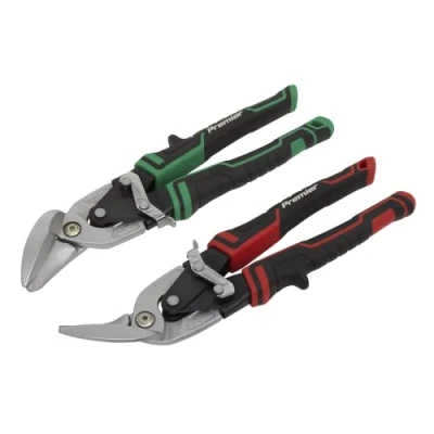 Image of Sealey Premier High Leverage Offset Aviation Tin Snip Set 2pc