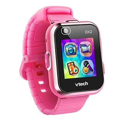 Image of VTech Kidizoom Smart Watch DX2, Pink for Kids with Games, Camera Photos &amp; Videos, Colour Screen, Photo Effects More, Infants aged 4, 5, 6, 7 + years, English Version