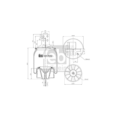 Image of 0041215900, 0041270465, 041215900, 041270465, 41215900 Boot, air suspension FEBI BILSTEIN 101722 Rear Axle Left