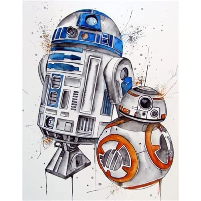 Image of Grenric 5D DIY Star Anime Wars Diamond Painting Kits, Adult and Children Cross Stitch Full Drill Crystal Rhinestone Embroidery Pictures Arts Craft for Home Wall Decor，12X16 Inch