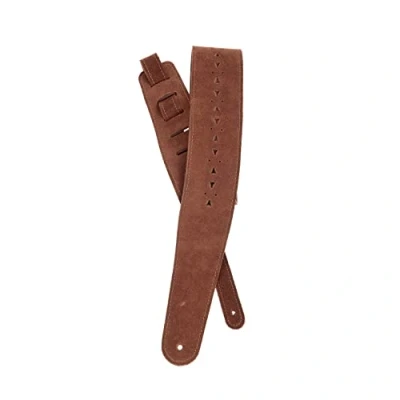Image of D&#039;Addario Accessories Vented Leather Guitar Strap Electric Strap, Acoustic &amp; Bass Honey Suede Apache