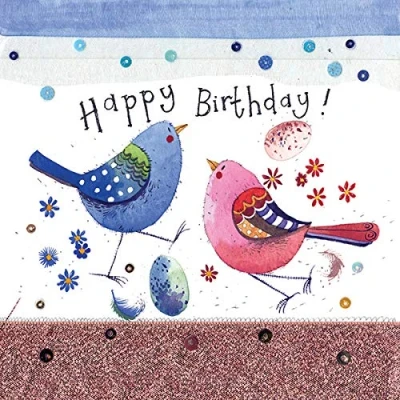 Image of Alex Clark Birds Birthday Card Bird Floral Nature Happy Cards To Celebrate Designed and Printed in the UK…
