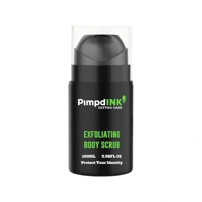Image of PimpdINK Exfoliating Body Scrub to renew and revitalise your Tattoo&#039;s colours (100ml Airless Pump)