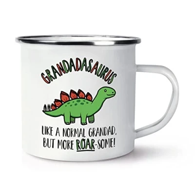 Image of Grandadasaurus Dinosaur Like A Normal Grandad But More Roarsome Enamel Mug Cup