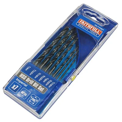 Image of Faithfull FAIF7PSET 7 Piece HSS Imperial Drill Bit Set 1/16 1/4in sizes