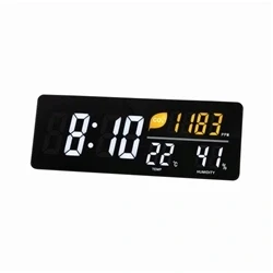 Image of Alba LED Wall Clock With CO2 Level Temperature Humidity Sensor Black