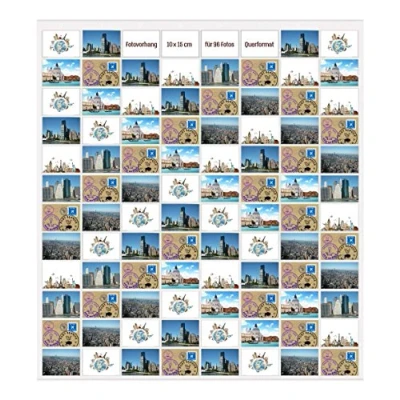 Image of trendfinding® Photo Curtain in Portrait and Landscape For 96 Photos Postcards Sized 10 x 15 cm