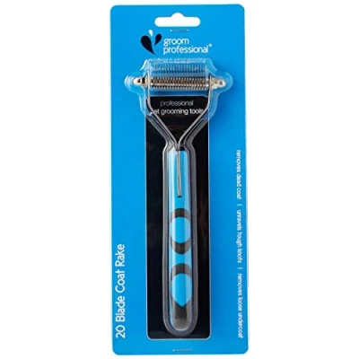 Image of GROOM PROFESSIONAL Coat King Stripping Rake for Dogs Deshedding Brush Undercoat &amp; Detangling Hair Suitable Various Types, Extra Fine 20 Tooth